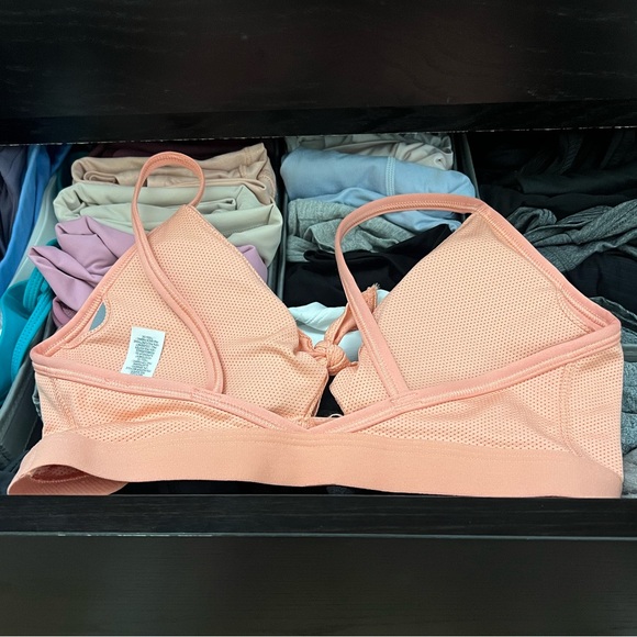 Nike plunge sports bra. Super cute peach color. - Picture 2 of 3